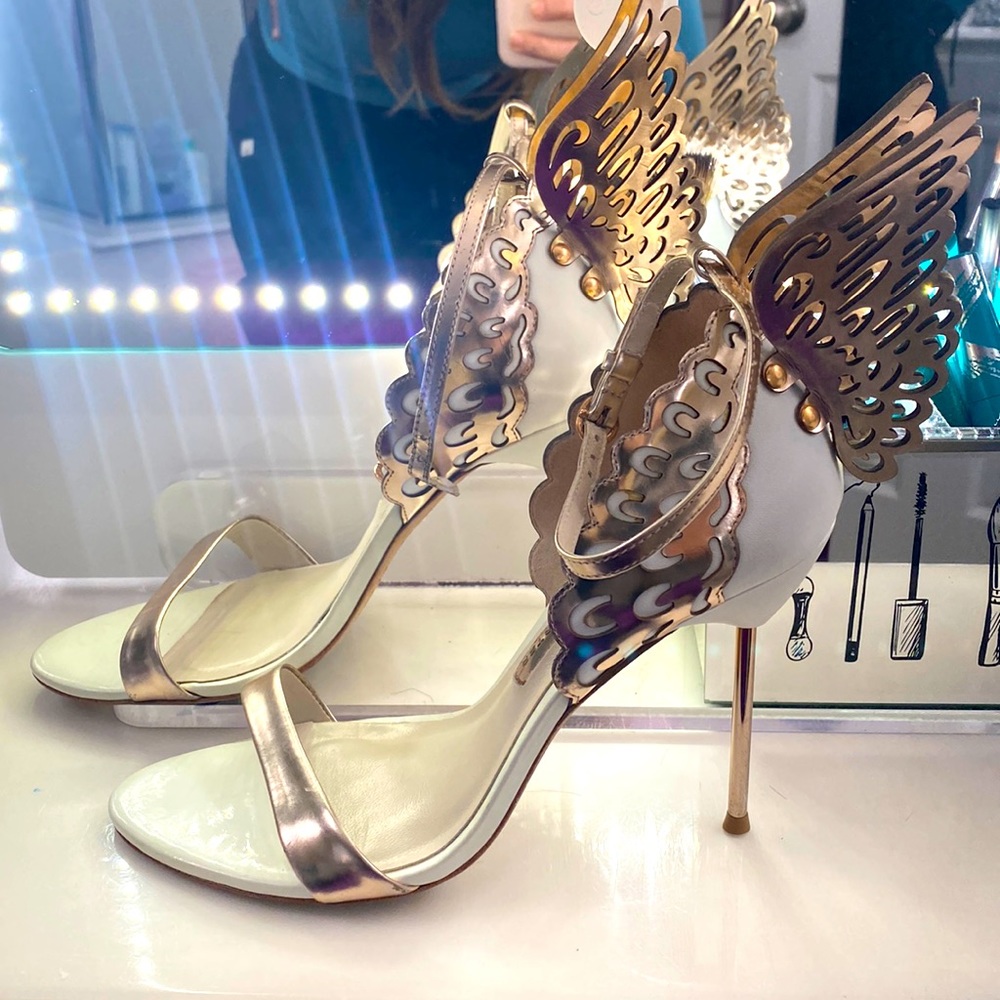 Rose gold sophia webster shoes 100mm Size 40 1/2